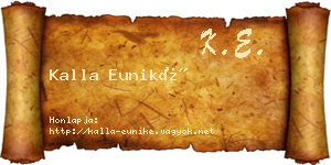 Kalla Euniké névjegykártya